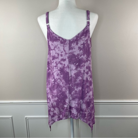 Torrid Super Soft V-Neck Handkerchief Cami. SZ:0. Purple Tie-Die. - Picture 8 of 14
